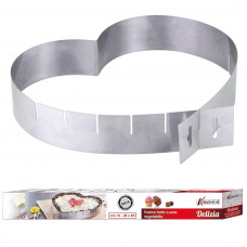 DELIZIA FORMA TORTA CUORE INOX REGOLABILE CM.14/25X5H (8pz)